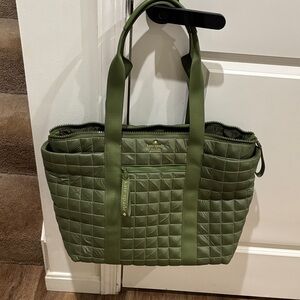 Kate Spade Olive Quilted Tote fits super large Laptops!